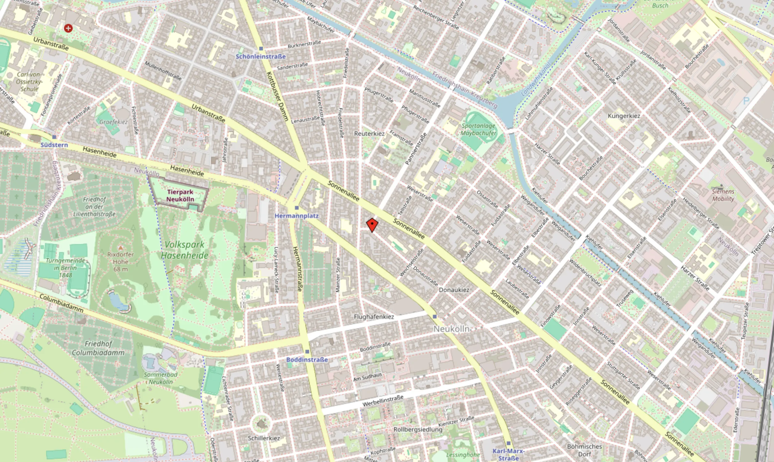Karte: Donaustraße 3A, Berlin